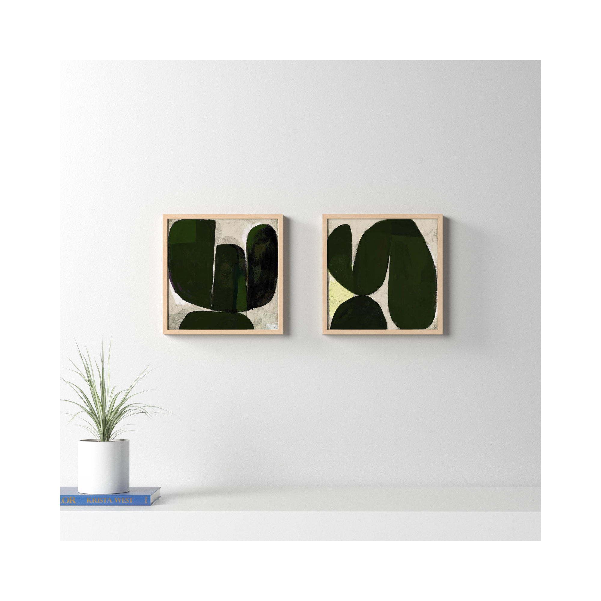Succulent Set Of 2 by StudioM, Brown, 16" H x 16" W x 1.25" D