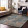 Premium Machine Washable Cerrito AMF573 Teal Rug