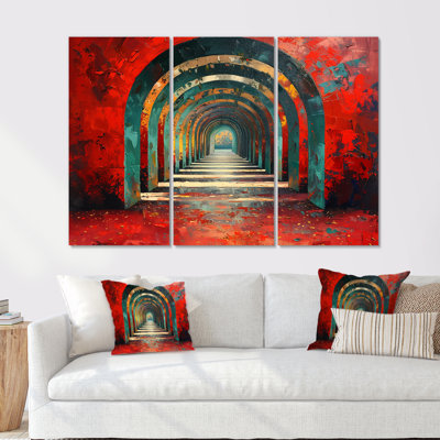 Ensemble de salon art mural rouge et rouge