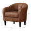 Petit fauteuil demi-tonneau en cuir Alina-831063992