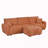 110" Modular Sectional Sofa, Movable Ottoman