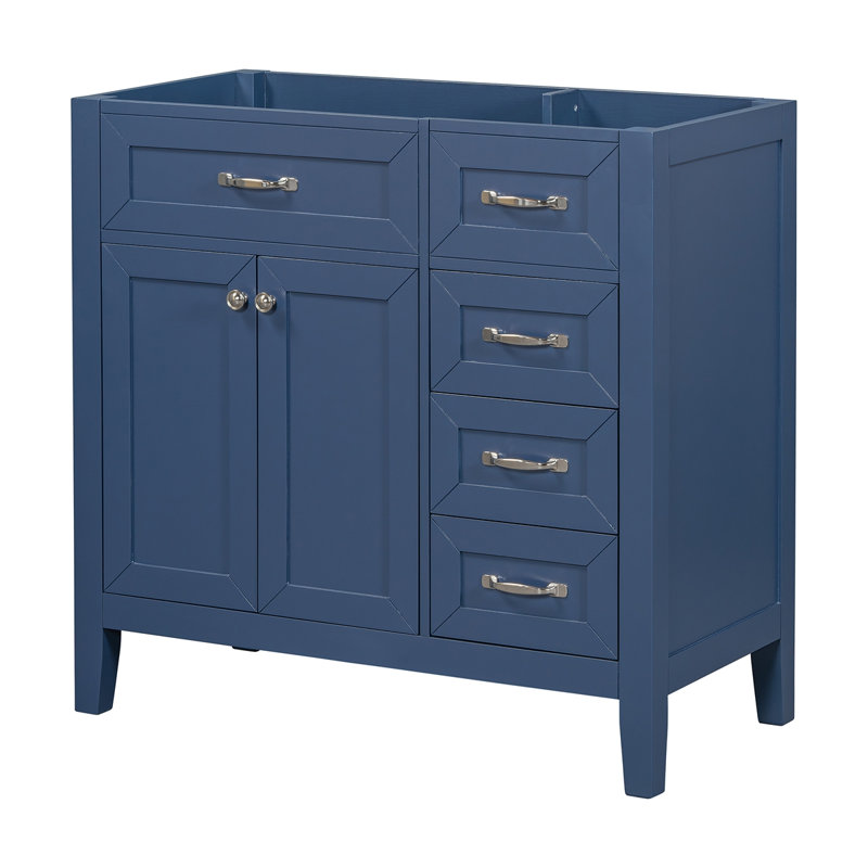 Meuble-lavabo pour salle de bain sans meuble-lavabo, Bleu, Chrome