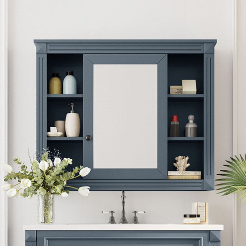 Armoire de rangement murale pour salle de bain, Bleu