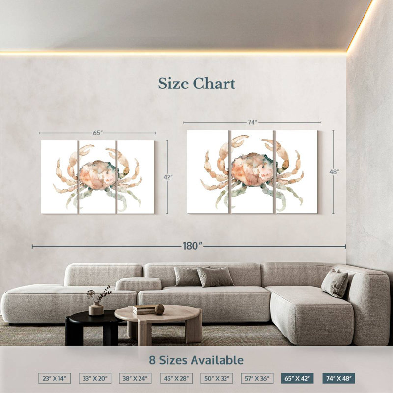 Brampt White Crab, 42" H x 65" W