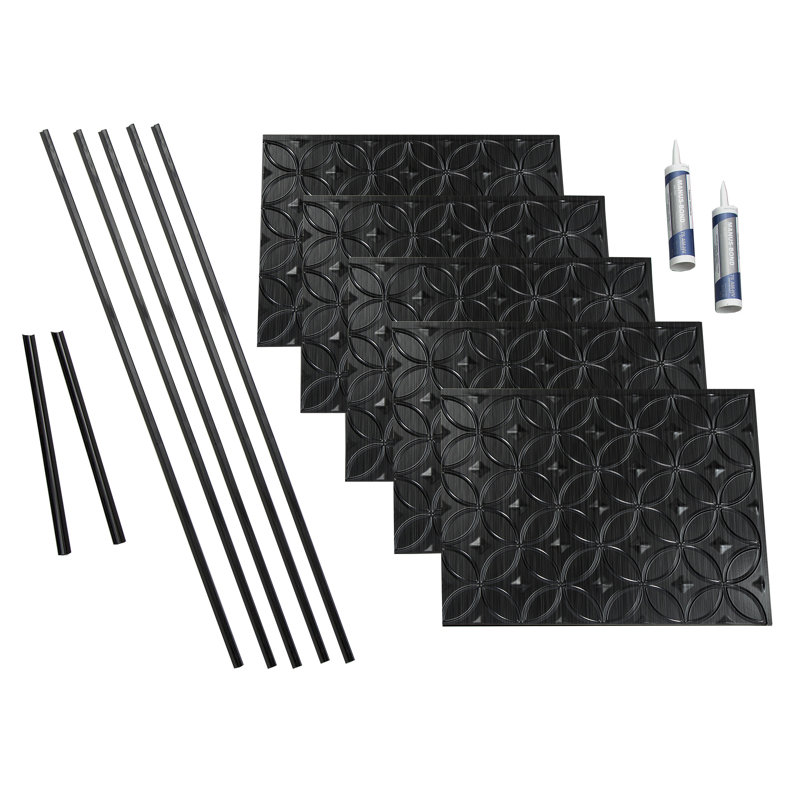 Ensemble de dosseret décoratif en vinyle 15 pieds carrés FASÄDE, Onyx brossé