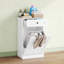 Armoire à poubelle inclinable, panier à linge cannelé 10 gallons avec tiroirs