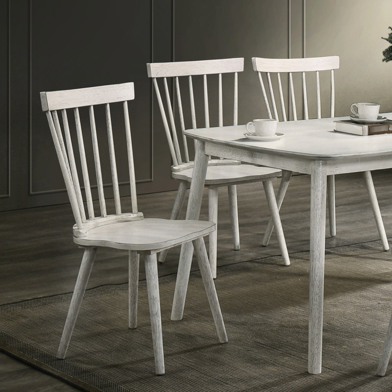 2 chaises d'appoint de salle à manger rustiques en bois massif blanc, design, idéales pour une utilisation dans la pièce, processus d'installation simple et rapide