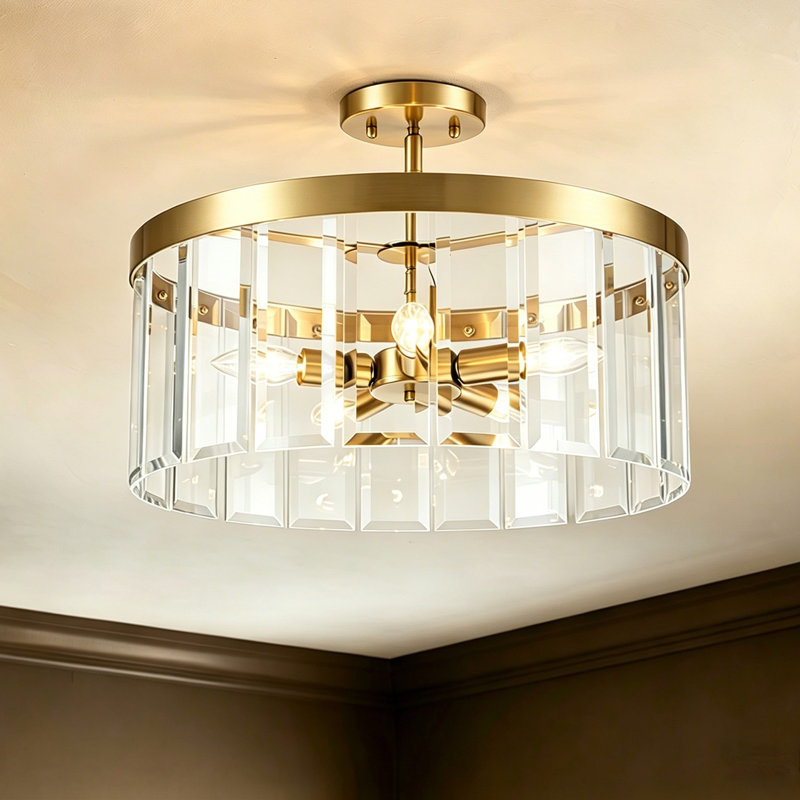 5 - Light Glass Flush Mount Ceiling Light