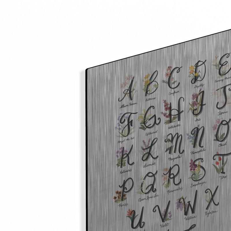 «Flower Alphabet In White» par House Fenway, H 16 po x l 12 po