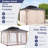 Cedar Wood Patio Gazebo, Double Metal Roof Hardtop Gazebo with curtain and Screen-112324283-112324282