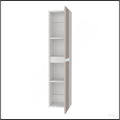 Armoire murale 2 portes beige clair et blanc