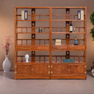 Chinese style solid wood simple bookcase