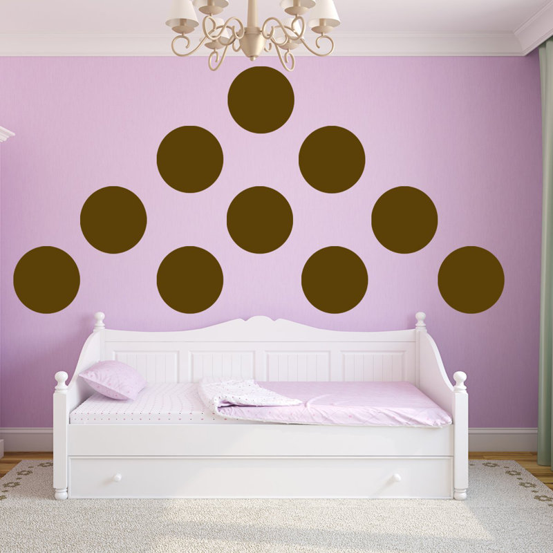 Décalcomanie murale Pois géants, Brun, 12 pouces