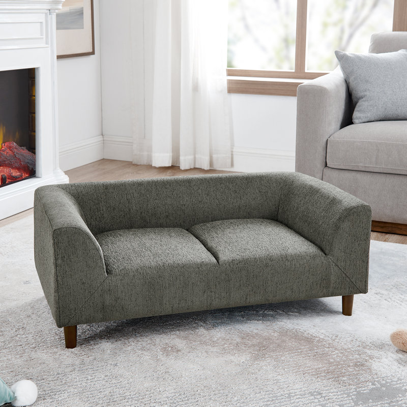 Moderne pour animaux de compagnie pour chiens moyens et grands en gris foncé, avec support de grandes races grises, siège confortable de style et pieds stables