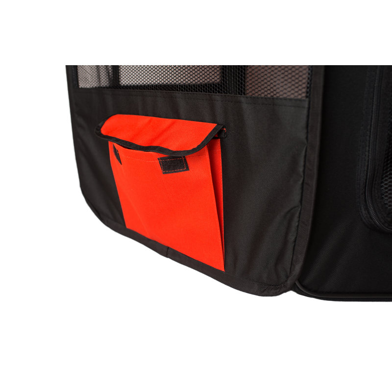 Extra-Large Red and Black Portable Plastic Pet Playpen