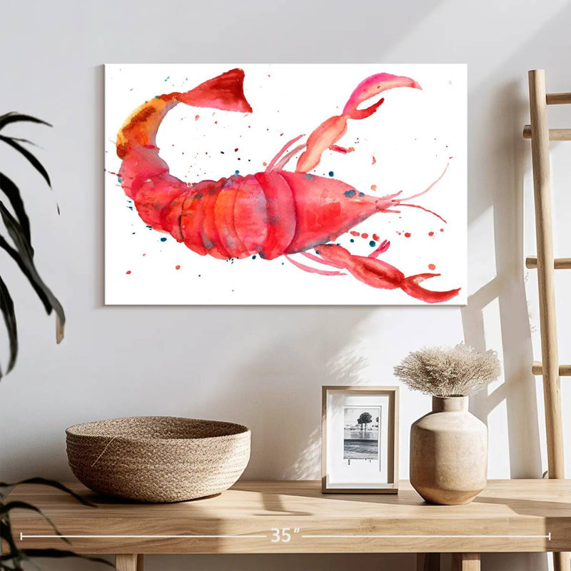 Brampt Sea Red Lobster, 16" H x 24" W