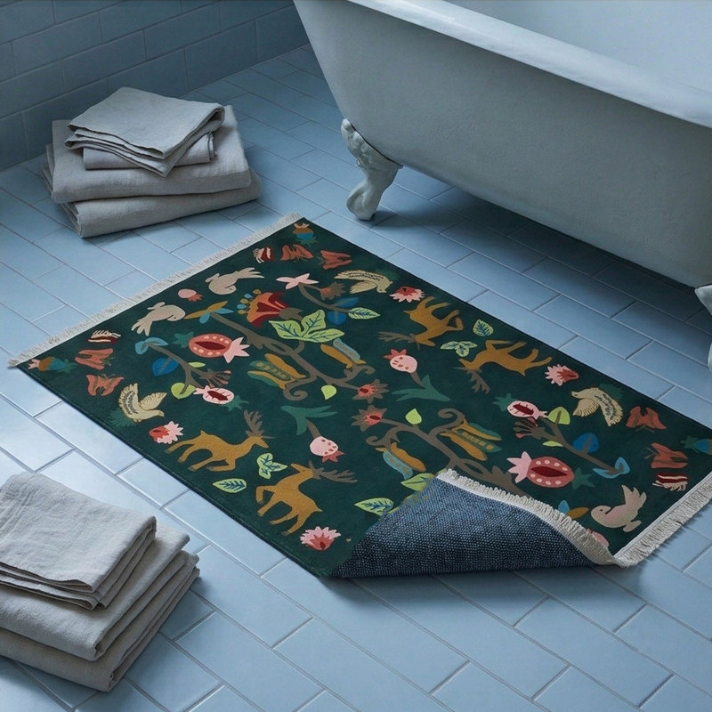 Tapis vert foncé Woodland Folk Harmony