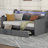 Twin Size Daybed With Storage Drawers, Upholstered Daybed With Charging Station And LED Lights-1155417461
