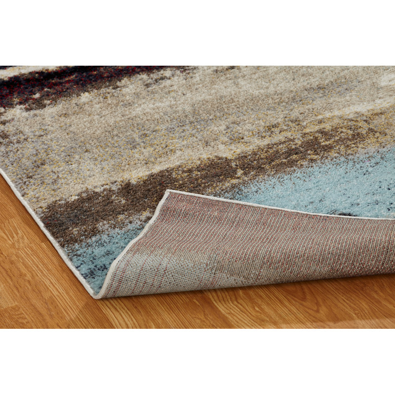 Zakrzewski Abstract Area Rug in Blue, Rectangle 2' x 3'