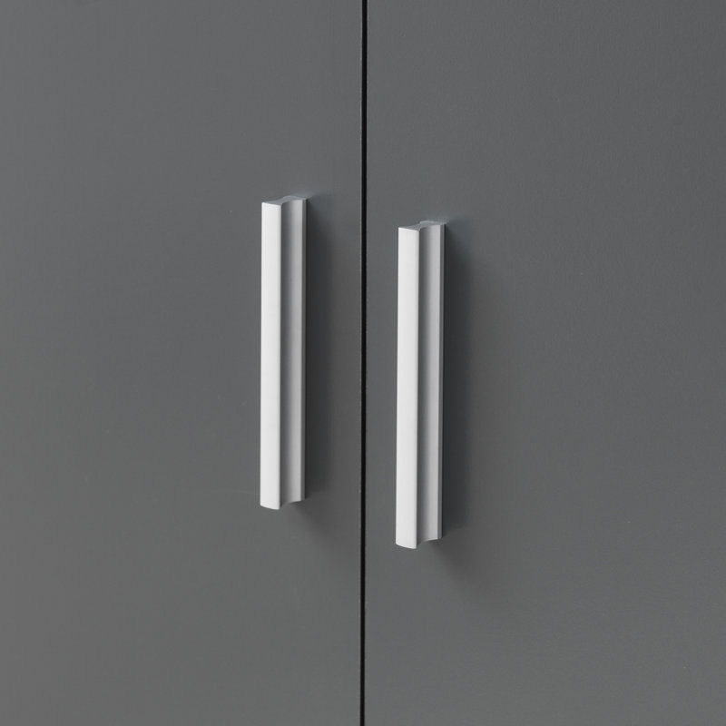 Deanda 2 Door Manufactured Wood Wardrobe, Dark Grey