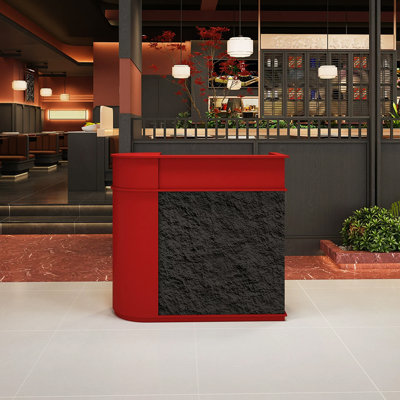 Contemporary Half-Circle Manufactured Wood Reception Desk