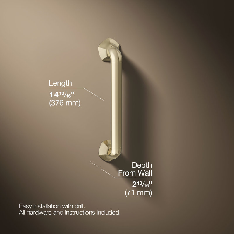 Occasion Grab Bar, 12", Vibrant French Gold