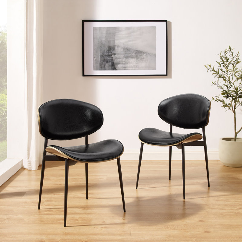 46cm H Upholstered Side Chair, Black