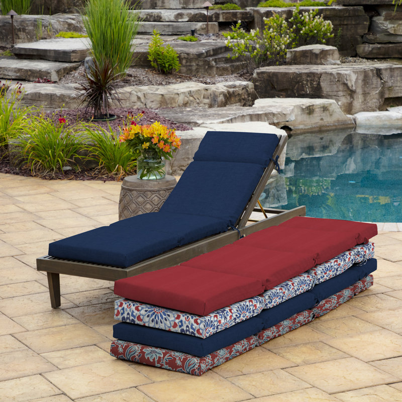 ARDEN Outdoor Chaise Lounge Cushion, Sapphire, 3.5" H x 22" W x 52" D