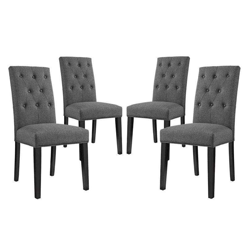 Modway Confer Dining Side Chair, Polyester Gray