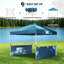 Pavillon de jardin en métal bleu et tissu Oxford pour espace extérieur avec rangement et conception réglable