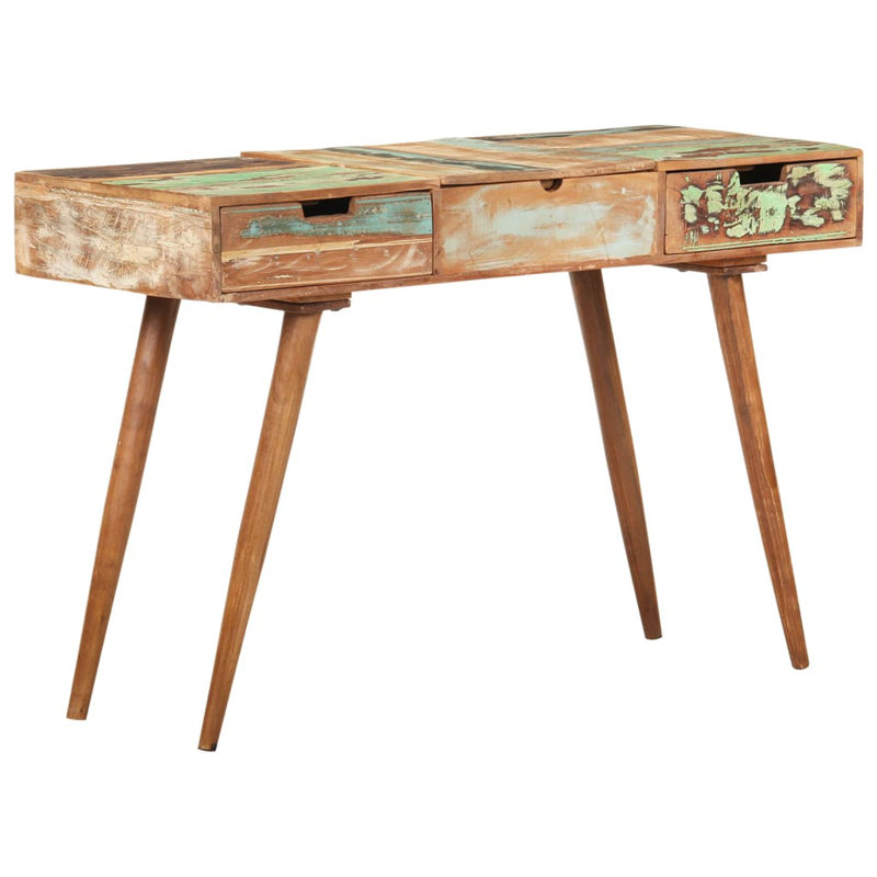 Coiffeuse avec miroir 44,1 po x 17,7 po x 29,9 po en bois récupéré massif