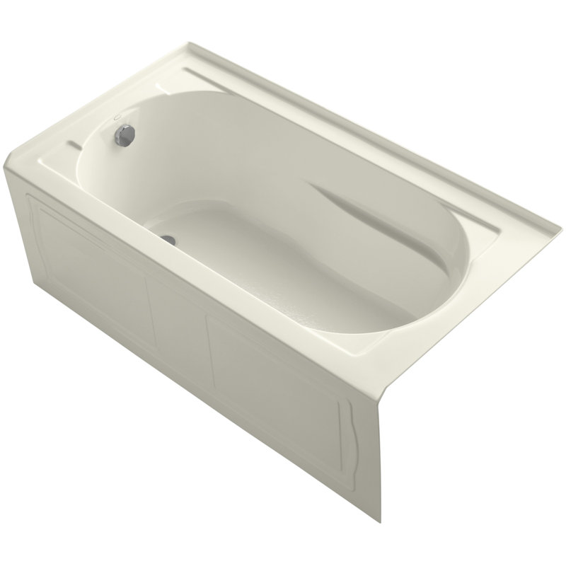 Baignoire de trempage 60 "x 32" Devonshire, Biscuit, Gauche
