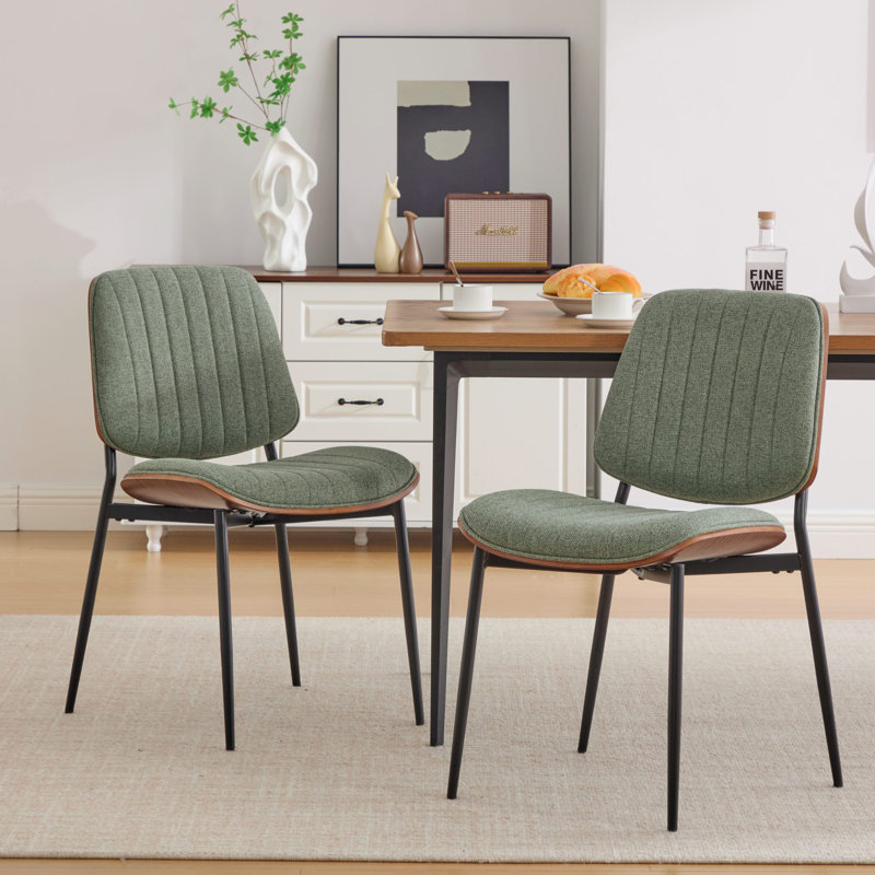 Chaise de salle à manger Mid-Century, Vert