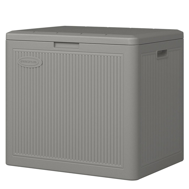 22 Gallon Gray Plastic Outdoor Deck Storage Box
