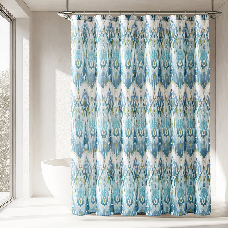 Ikat Drops Shower Curtain Teal Single 72x72