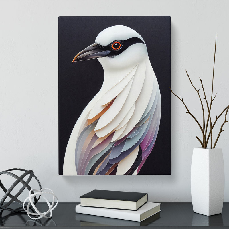 CAN-V0523-2875X White Bird - Wrapped Canvas Print, 60cm H x 40cm W