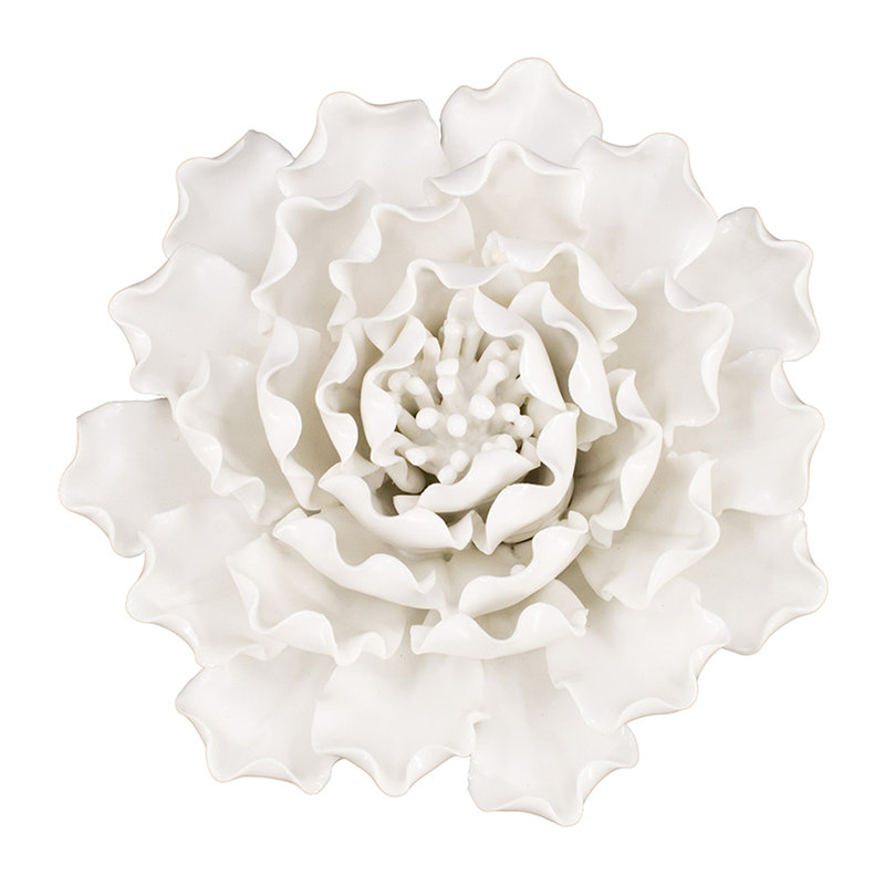 Fleur décorative faite à la main en céramique crème - Classic Decor Charmante beauté