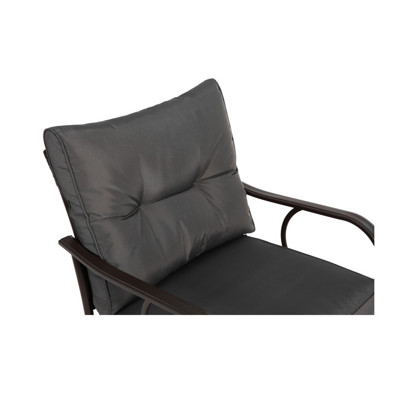 Ensemble de conversation d'extérieur en rotin 3 pièces avec table basse et 3 pièces