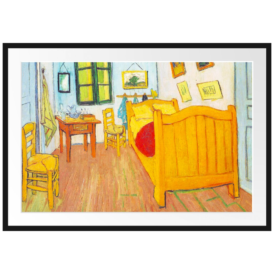 Gerahmter Kunstdruck The Bedroom - First Version von Vincent Van Gogh