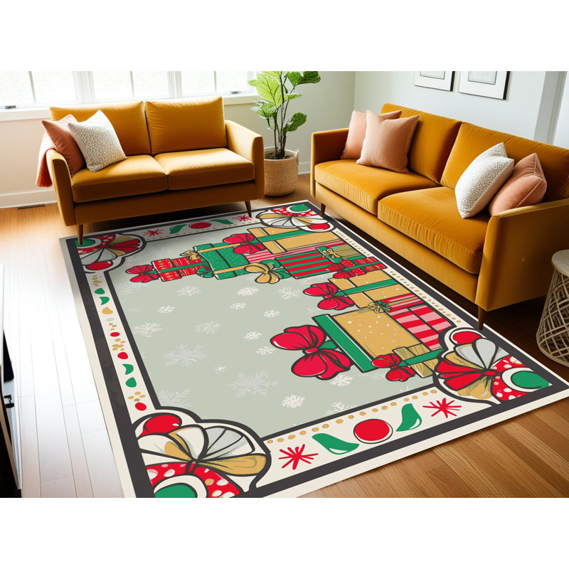 Tapis de Noël hiver lavable Ginza Six, Rectangulaire 2 pi x 3 pi
