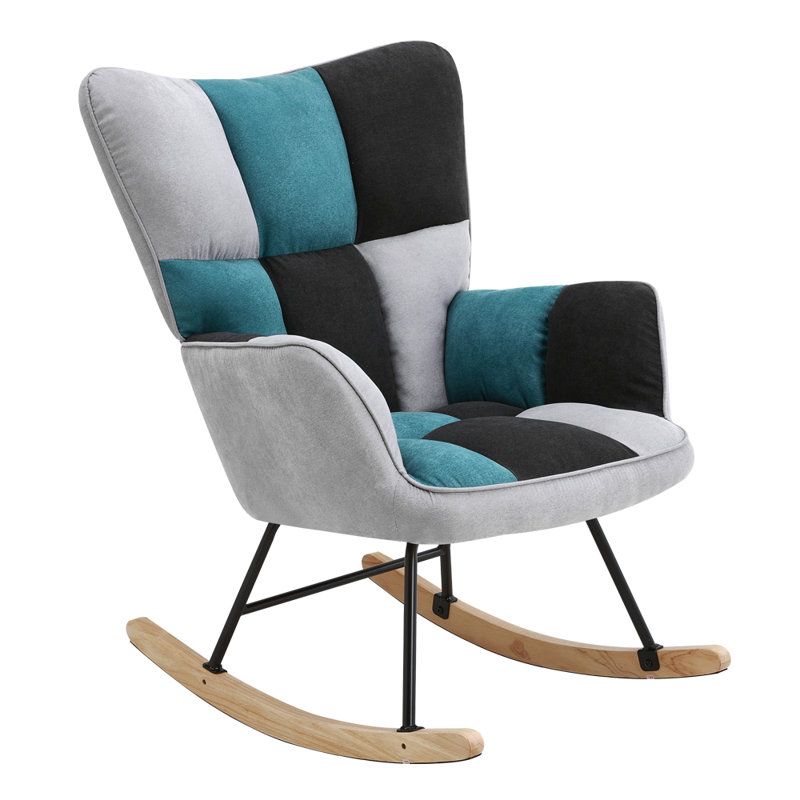 Herrera Rocking Chair, Blue/Grey/Black
