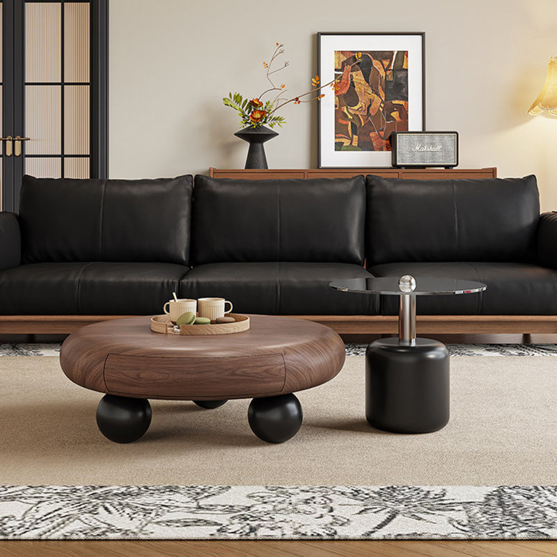 French style simple round coffee table set