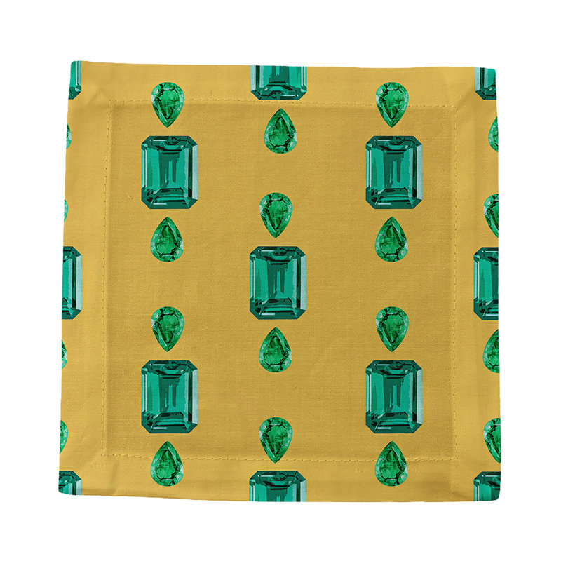 Cotton Blend Square Napkins, Gold