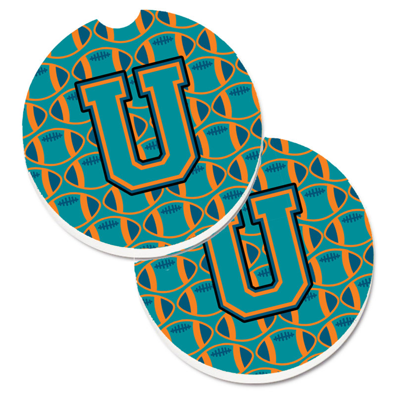 Sous-verre de football, U, Or / Bleu