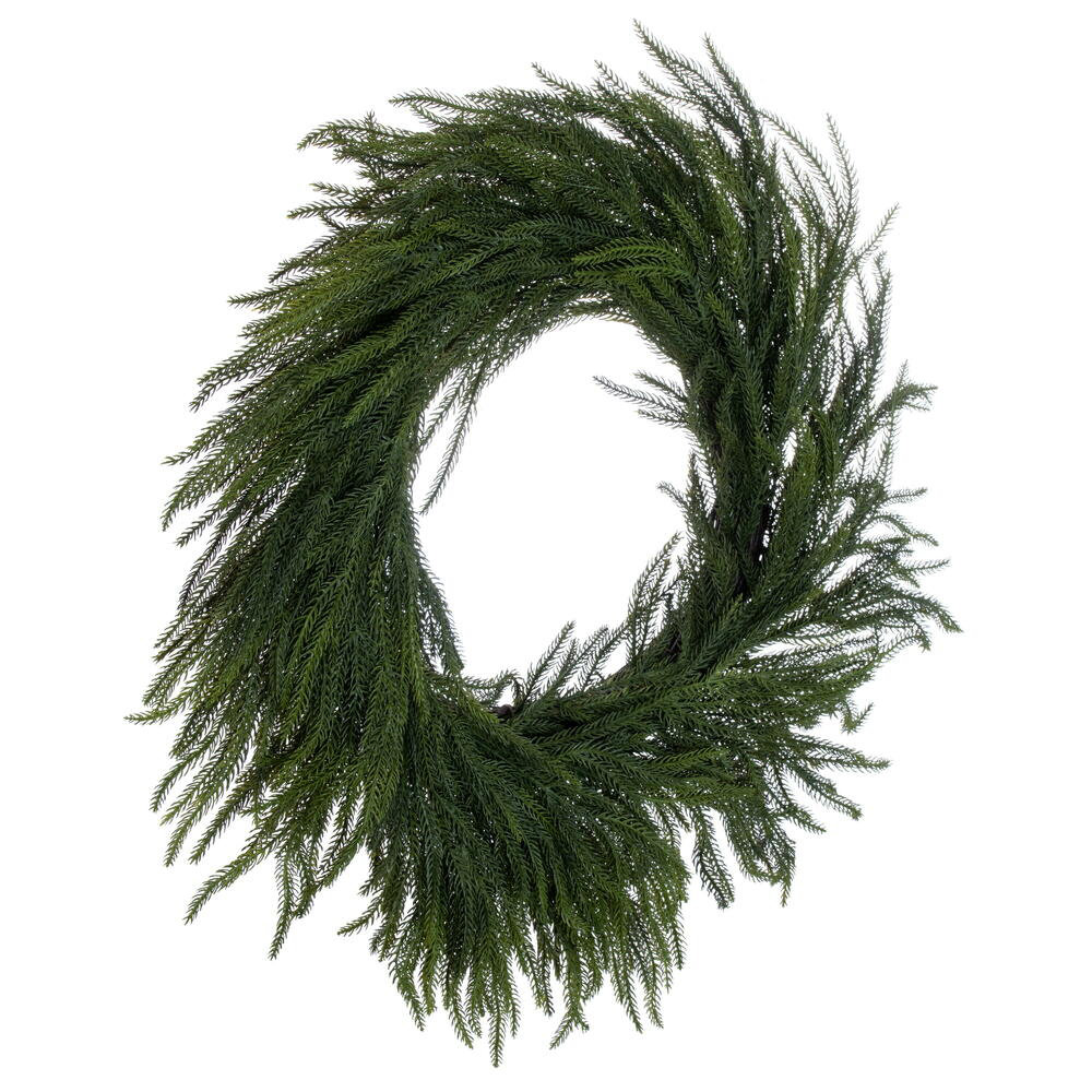 28'' Faux Pine Plastic Wreath