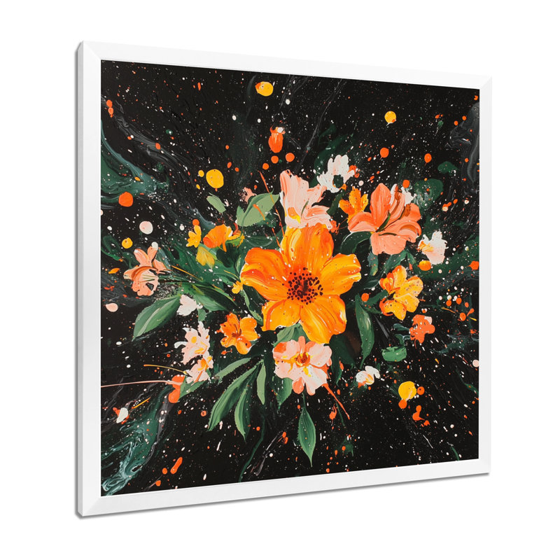 Aura céleste de bouquet de fleurs - salon d'art mural Bouquet, H 36 po x l 36 po, Blanc