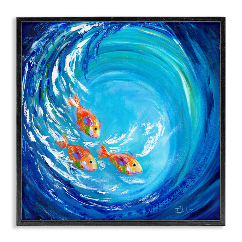 Into The Blue Art par Estelle Grengs bg-162, Giclée encadrée noir minuit, H 24 po x l 24 po