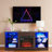 Modern 58" Electric Fireplace Tv Stand With Led Lights, Glass Shelves & Usb Charging Ports, Entertainment Center For Tvs Up To 65"-122913989-122914017