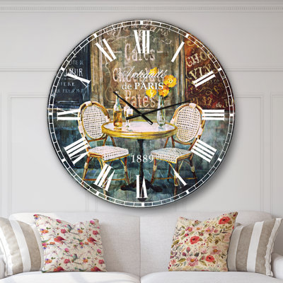 French Cafe - Horloge murale traditionnelle