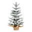 Sapin de Noël floqué de 50 cm avec 85 branches, entièrement recouvert de neige réaliste, socle en ciment recouvert de toile de jute, décoration hivernale compacte pour la maison ou le bureau.